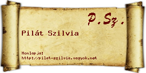 Pilát Szilvia névjegykártya